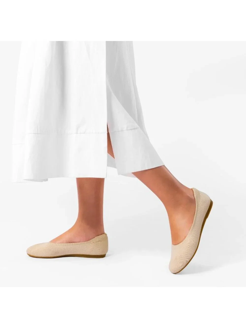 Dream Pairs Women's Nude Round Toe Slip On Dress Knit Ballet Comfort Flats
